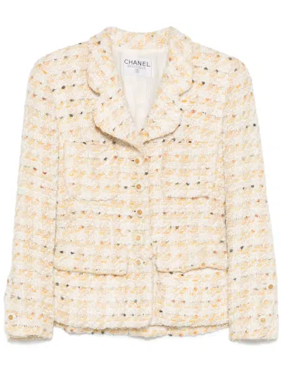 Pre-owned Chanel Tweed Jacket In Yellow