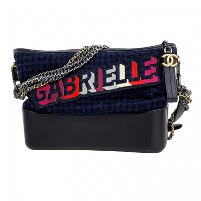 Pre-owned Chanel Tweed Leather Shoulder Bag () In Blue