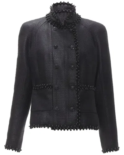 Pre-owned Chanel Tweed Lion Cc Button Jacket, Size Fr 42 (authentic Pre-loved)