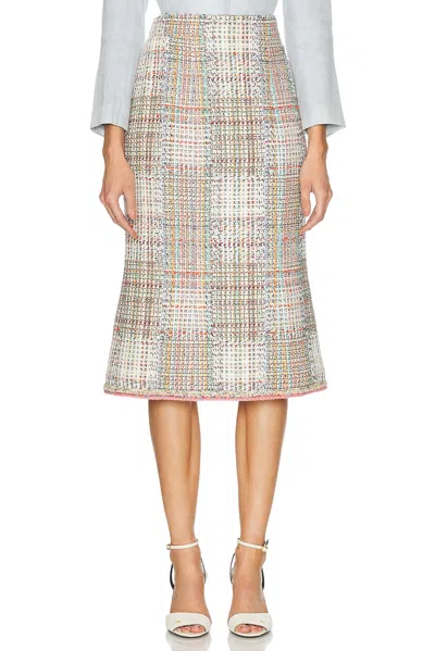 Pre-owned Chanel Tweed Midi Skirt In Multi