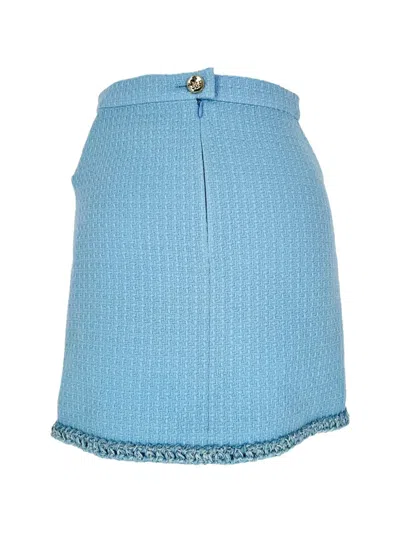 Pre-owned Chanel Tweed Mini Skirt In Blue