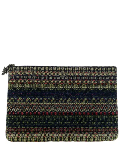 Pre-owned Chanel Tweed Multicolor Coco Mark Clutch Bag (authentic Pre-loved)