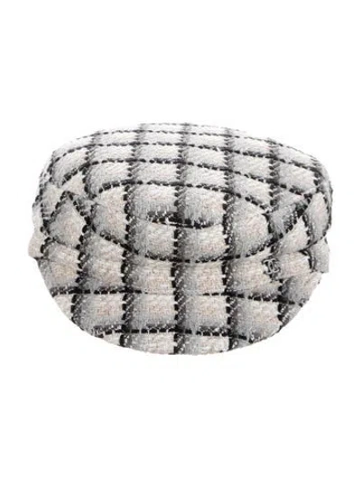 Pre-owned Chanel Tweed Newsboy Cap In Neutral