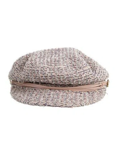 Pre-owned Chanel Tweed Newsboy Cap In Pink