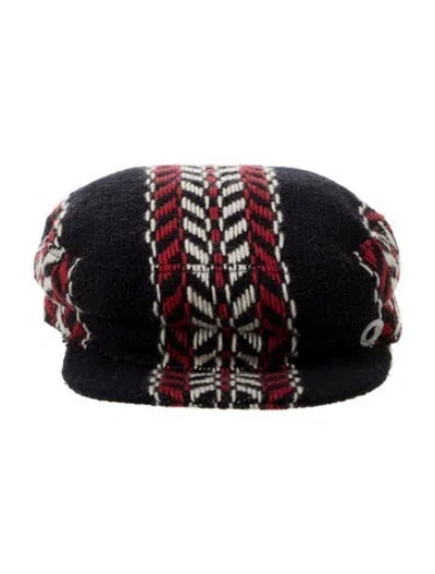 Pre-owned Chanel Tweed Newsboy Hat In Blue