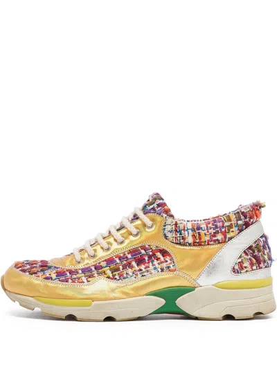 Pre-owned Chanel Tweed-panelled Sneaker