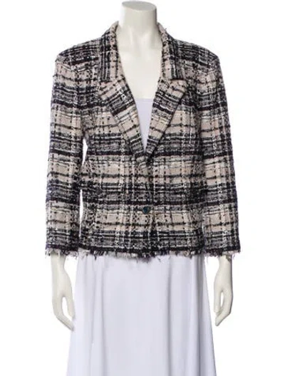 Pre-owned Chanel Tweed Pattern Blazer In Black