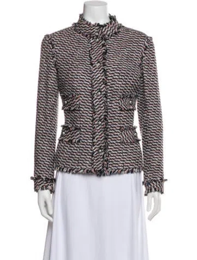 Pre-owned Chanel Tweed Pattern Jacket In Black