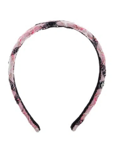 Pre-owned Chanel Tweed Pink Headband
