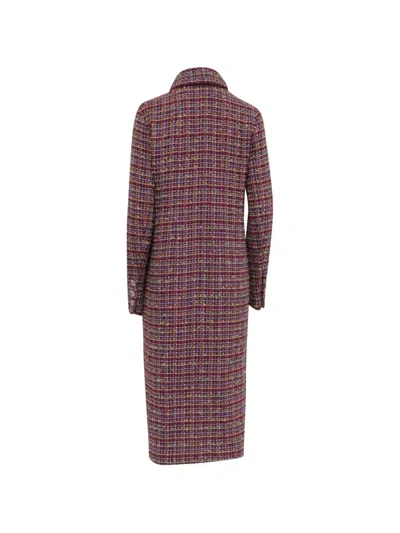 Pre-owned Chanel Tweed Pockets Coat In Red