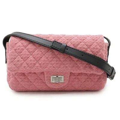 Pre-owned Chanel Tweed Shoulder Bag () In Pink