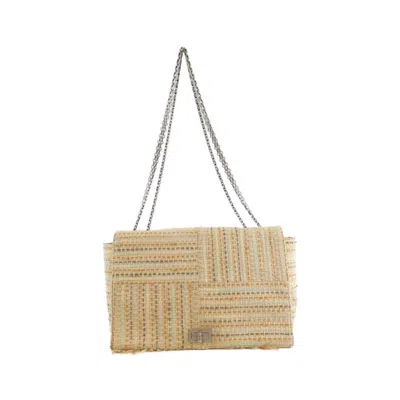 Pre-owned Chanel Tweed Shoulder Bag () In Sand
