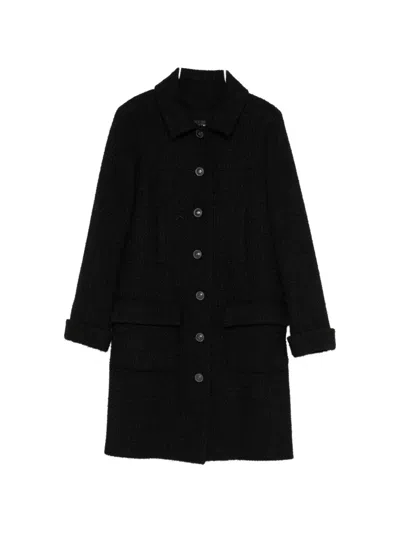 Pre-owned Chanel Tweed Single-breasted Coat In 黑色