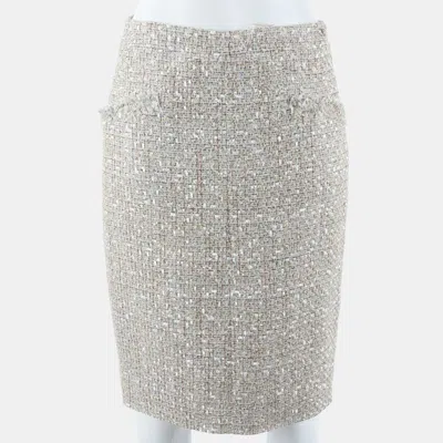 Pre-owned Chanel Tweed Skirt Fr 44 In Multi