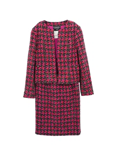 Pre-owned Chanel Tweed Skirt Suit In Black