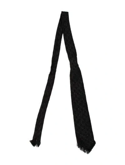 Pre-owned Chanel Tweed Tie In Black
