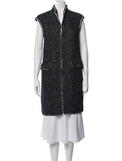 Pre-owned Chanel Tweed Vest In Blue