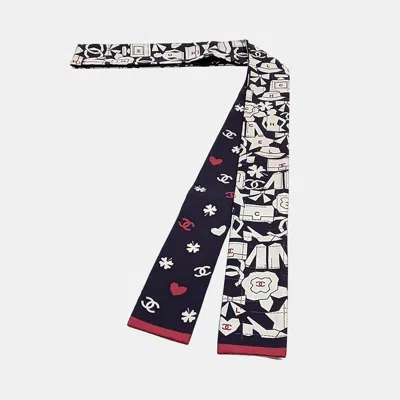 Pre-owned Chanel Twilly Multicolor Silk Scarf