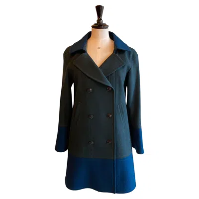 Pre-owned Chanel Two Toned Boiled Wool Coat . A/w 2013. Size Fr 38 In Black