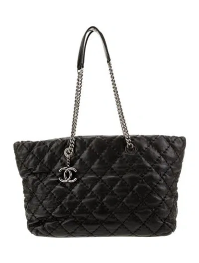 Pre-owned Chanel Ultimate Stitch Tote In Black