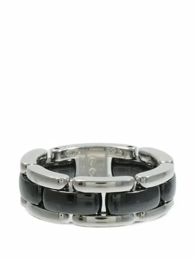 Pre-owned Chanel Ultra Ceramic Ring In Silver
