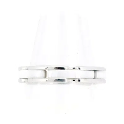 Pre-owned Chanel Ultra Collection Au750 Ceramic Ring In White