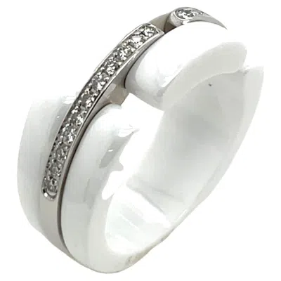 Pre-owned Chanel Ultra Diamond 18ct White Gold Ring & Ceramic S31301t57