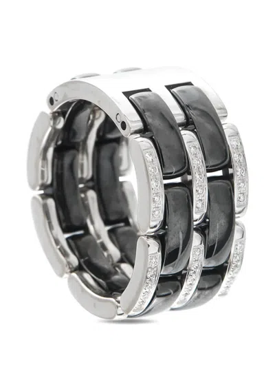 Pre-owned Chanel Ultra Diamond And Ceramic Ring In Silver