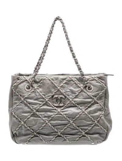 Pre-owned Chanel Ultra Stitch Tote In Grey