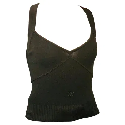 Pre-owned Chanel Unworn  Black Cc Tank Top