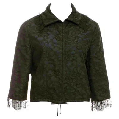 Pre-owned Chanel Unworn  Black Lace & Silk Evening Jacket Blazer With Drawstring Detail 38
