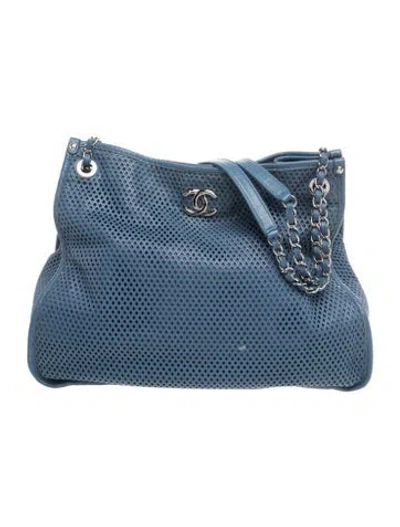 Pre-owned Chanel Up In The Air Tote In Blue