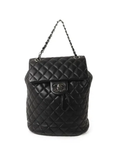Pre-owned Chanel Urban Spirit Cc Turn-lock Backpack In Black