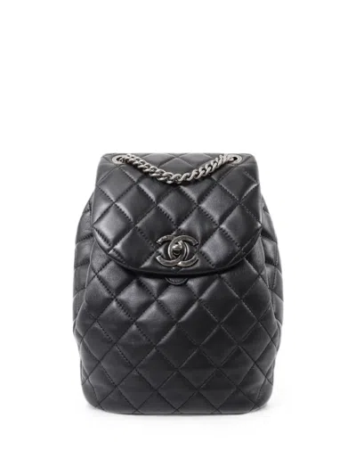 Pre-owned Chanel Urban Spirit Quilted Backpack In Black