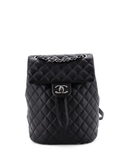Pre-owned Chanel Urban Spirit Quilted Leather Small Backpack In Black