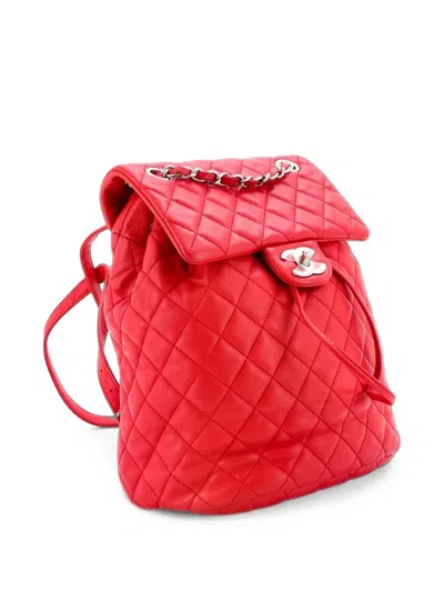 Pre-owned Chanel Urban Spirit Quilted Leather Small Backpack In Red