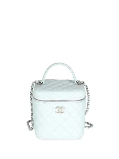 Pre-owned Chanel Vanity Bag In Blue
