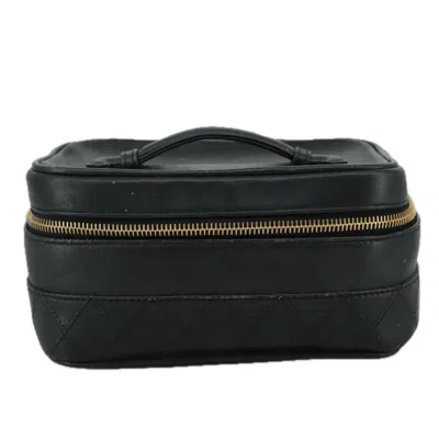 Pre-owned Chanel Vanity Black Leather Clutch Bag ()