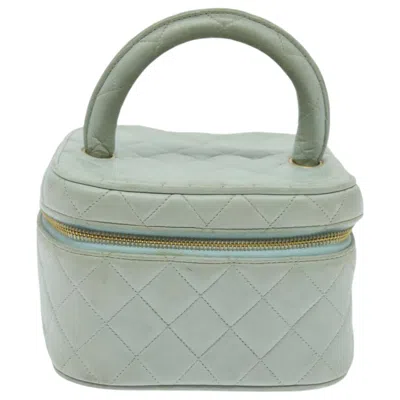 Pre-owned Chanel Vanity Blue Leather Clutch Bag ()