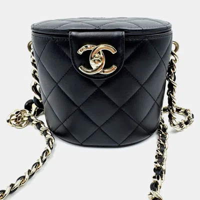 Pre-owned Chanel Vanity Case Black Caviar Leather Shoulder Bag