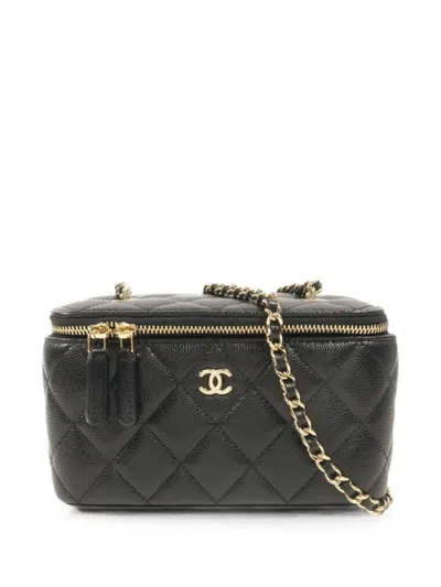 Pre-owned Chanel Vanity Case Cc Shoulder Bag In Black