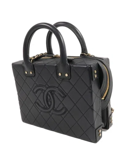 Pre-owned Chanel Vanity Case Tote Bag In Black