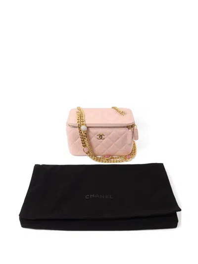 Chanel Vanity Cc Turn-lock Quilted Shoulder Bag In Pink
