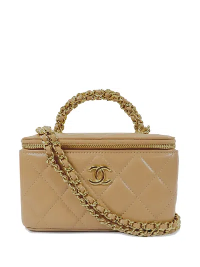 Pre-owned Chanel Vanity Cc Turn-lock Tote Bag In Neutral
