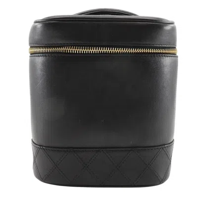 Pre-owned Chanel Vanity Pouch Vintage Lambskin Black