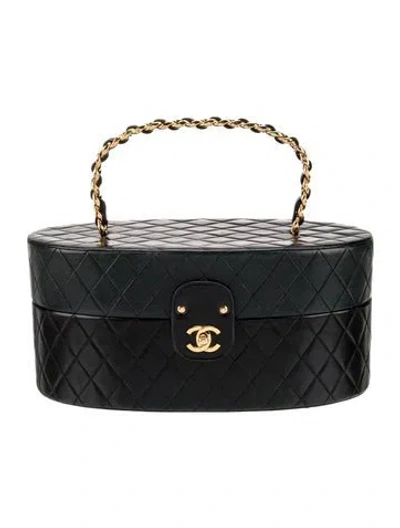 Pre-owned Chanel Vanity Train Case In Black