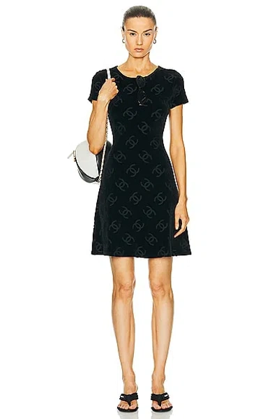 Pre-owned Chanel Velour Dress In Black