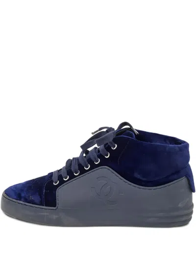 Pre-owned Chanel Velvet High-top Sneakers