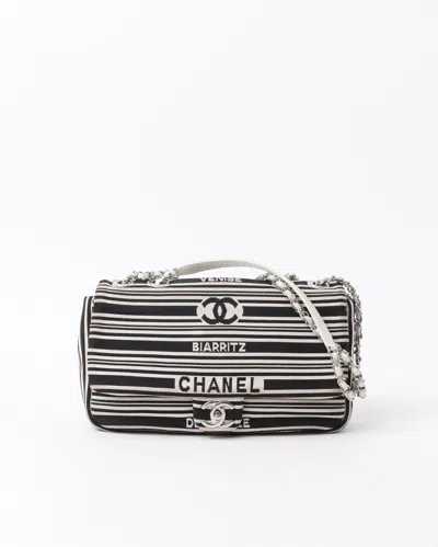 Pre-owned Chanel Venise Biarritz Striped Flap Bag In Multi
