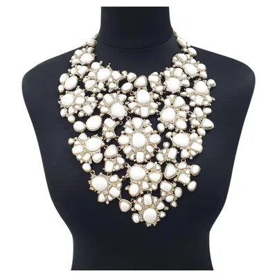 Pre-owned Chanel Vintage 08p Massive White Glass Choker Necklace